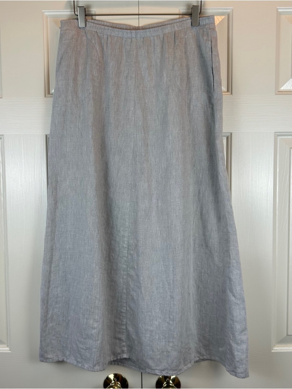 J. Jill Linen Metallic Midi Skirt